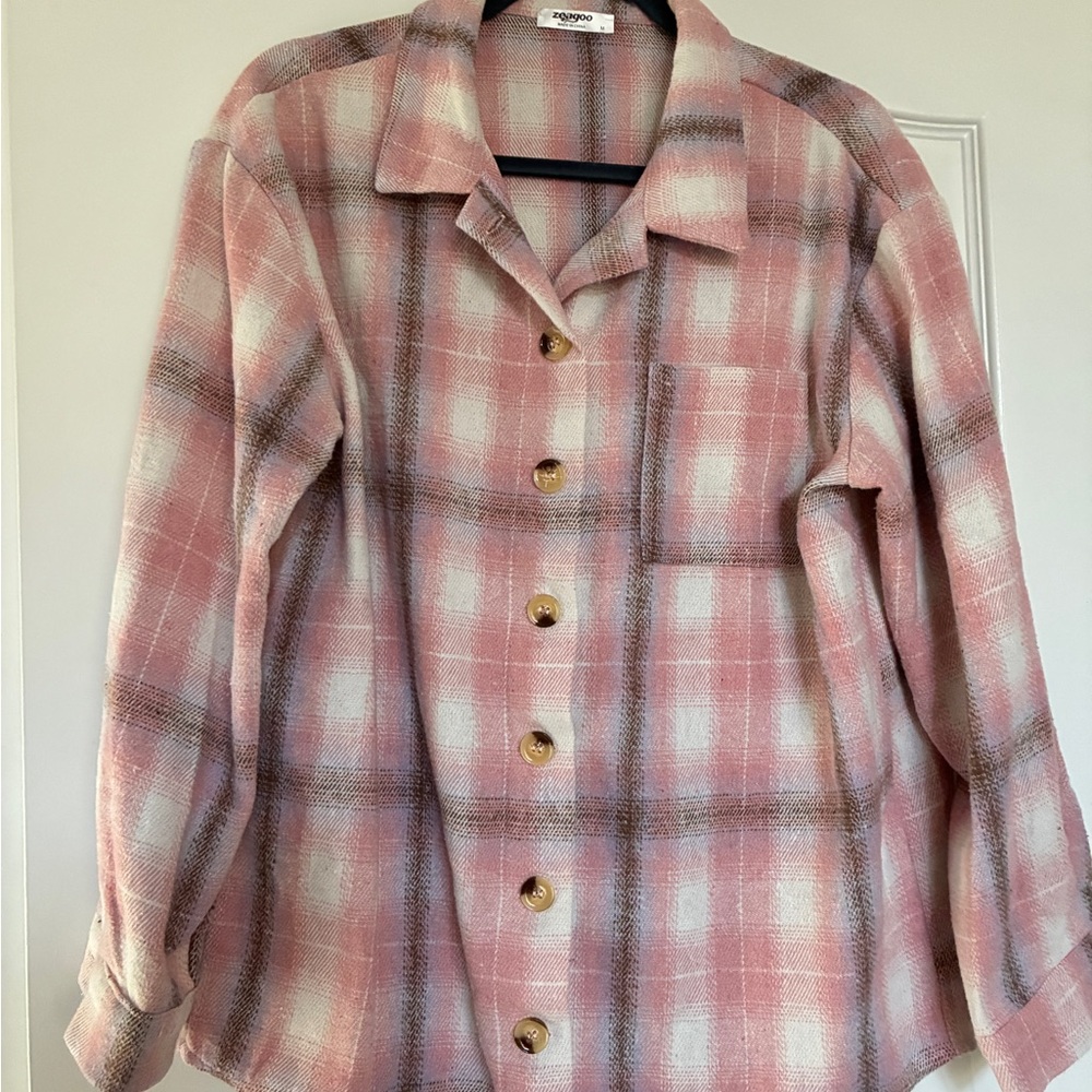 Pink Plaid Shacket